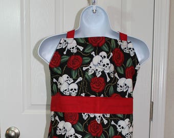 Child's Skull and Rose Apron