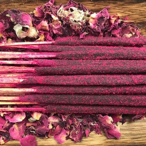 Rose Incense | 20 sticks | Sandalwood Rose Frankincense | Holy Smoke All-Natural Honey Resin Ceremonial Incense