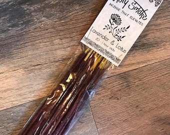 Lavender & Lotus 20 Incense Sticks | Holy Smoke All-Natural Honey Resin Ceremonial Incense