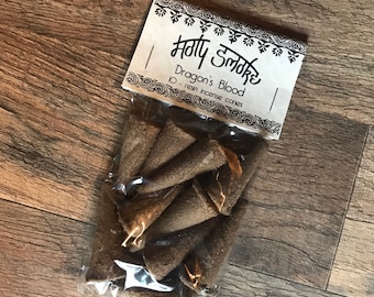 Dragon's Blood cone incense | 10 cones | Dragon Blood resin all natural Holy Smoke Incense cones