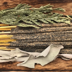 Cedar & White Sage 10 20 Incense Sticks | Holy Smoke All-Natural Honey Resin Incense