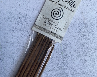 Sandalwood & Palo Santo Incense Sticks | Holy Smoke All-Natural Artisan Resin Incense | 20 sticks