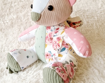 Personalised Mini Keepsake Memory Bear Teddy Gift | Birthday Present | Comforter from Baby & Loved Ones clothes - Baby Shower | Bereavement