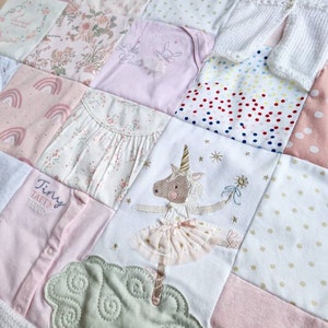 Handmade Blanket from clothing | Patchwork Quilt | Keepsake | Baby Comforter | Custom | Personalised Gift | Present | Birthday | Bereavment
