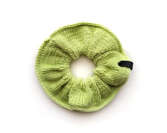 Handmade | Woman | Light Green Knit Spring Scrunchie for Women, by Coastland Streetwear