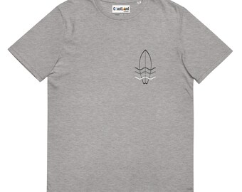 Mens | Surf T-shirt, grijs herenshirt met korte mouwen, designer unisex lifestyle-shirt