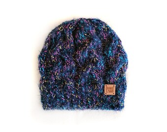 Handmade | Woman | Blue Knitted Women Beanie Hat, by Coastland Streetwear