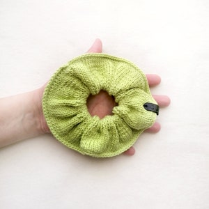 Handmade Woman Light Green Knit Spring Scrunchie for Women, by Coastland Streetwear image 4