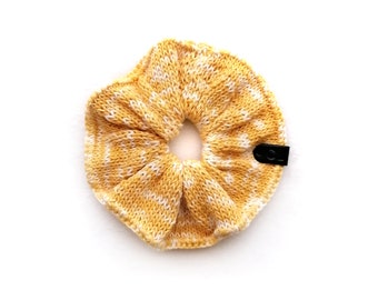 Handmade | Woman | Yellow and White Knit Summer Scrunchie for Women, by Coastland Streetwear