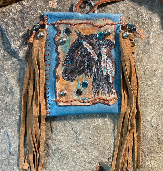 Leather art card wallet