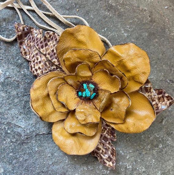 Leather art flower
