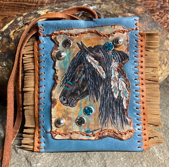 Leather art card wallet