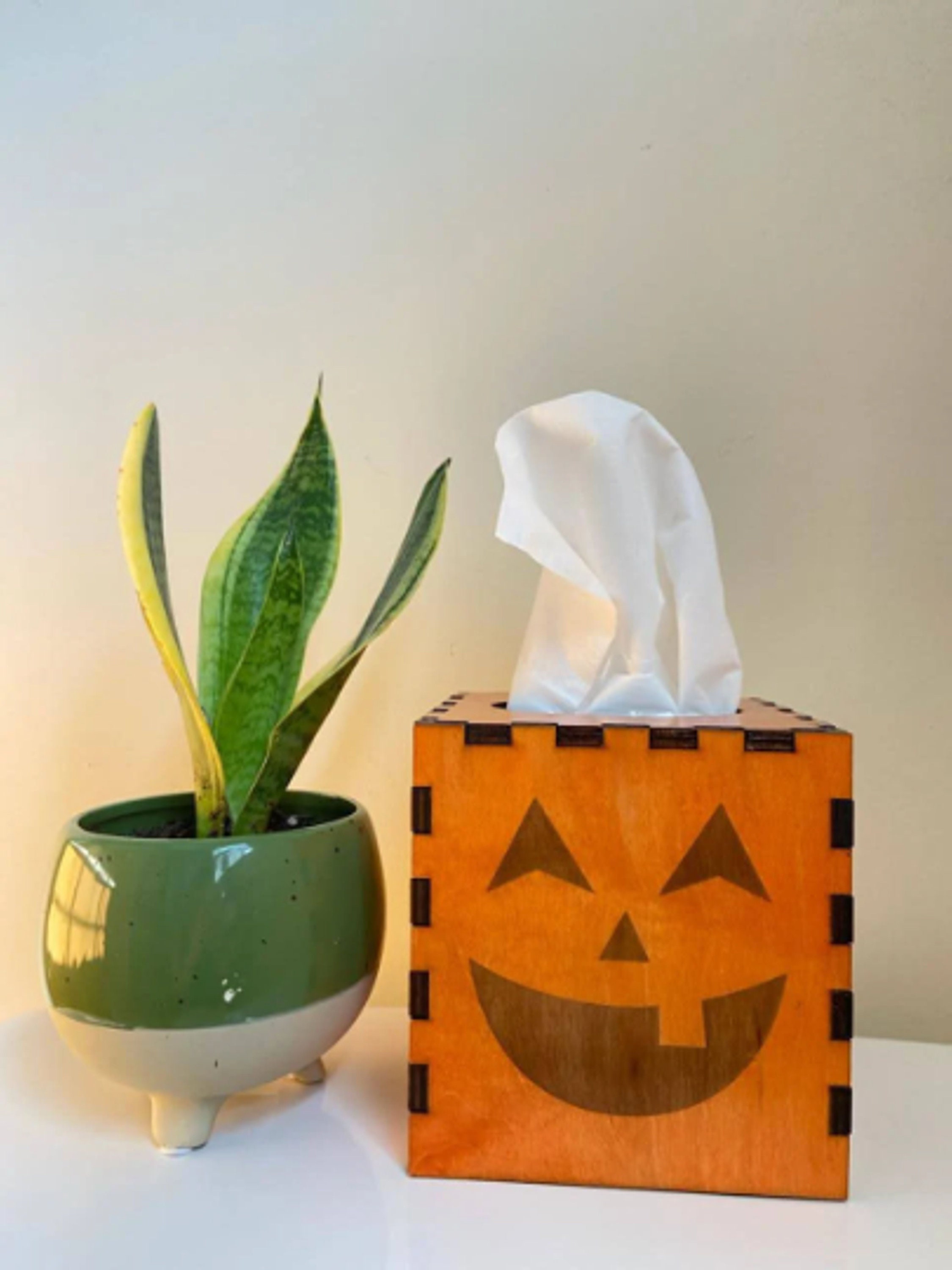 Halloween Tissue Box Cover Halloween Jackolantern Décor Etsy