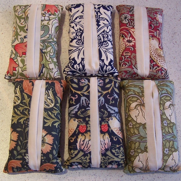 Handmade William Morris Fabric, Tissue Pouch, Pocket Tissue Holder / Case with tissue