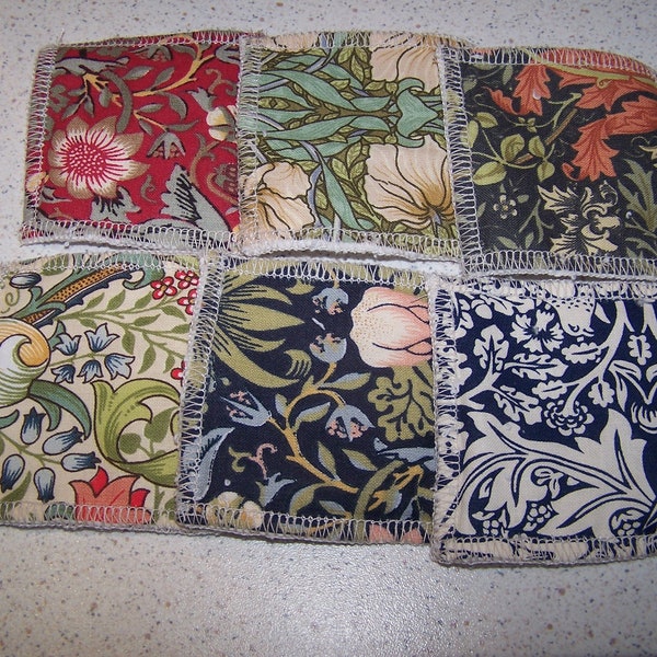 Handmade reusable face wipes, Eco Friendly, washable Face Wipe William Morris