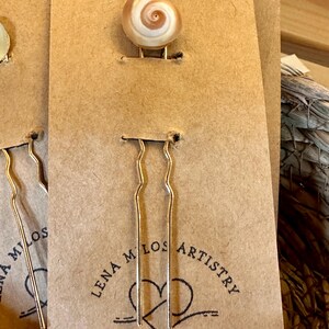 genuine surf tumbled sea glass seashell gold hairpins bridal accessory summer hairpiece image 2