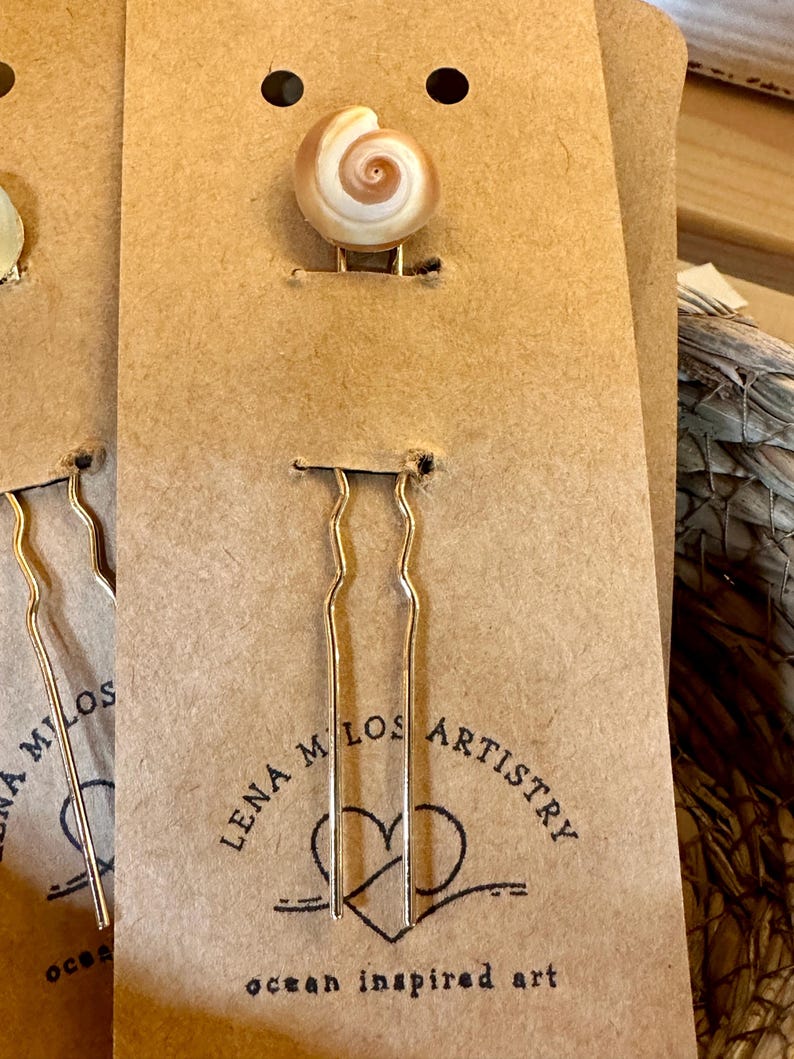 genuine surf tumbled sea glass seashell gold hairpins bridal accessory summer hairpiece image 2