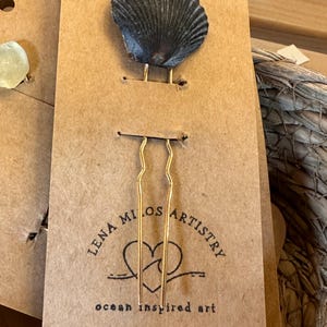 genuine surf tumbled sea glass seashell gold hairpins bridal accessory summer hairpiece image 4