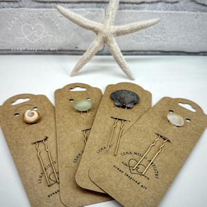 genuine surf tumbled sea glass seashell gold hairpins bridal accessory summer hairpiece image 1