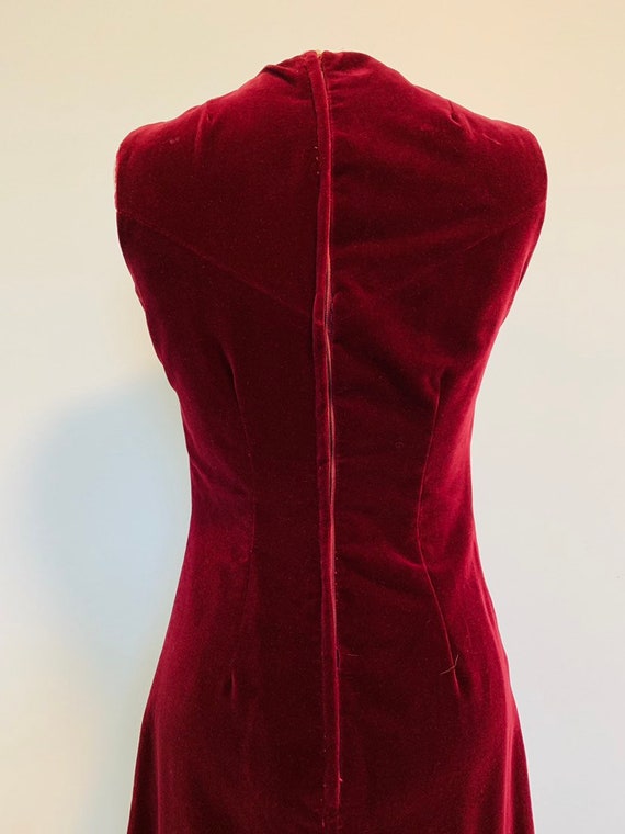 1970s  Burgundy Velour Dress- excellent condition - image 5