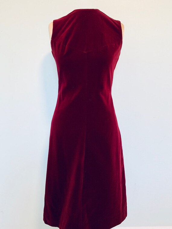 1970s  Burgundy Velour Dress- excellent condition - image 3