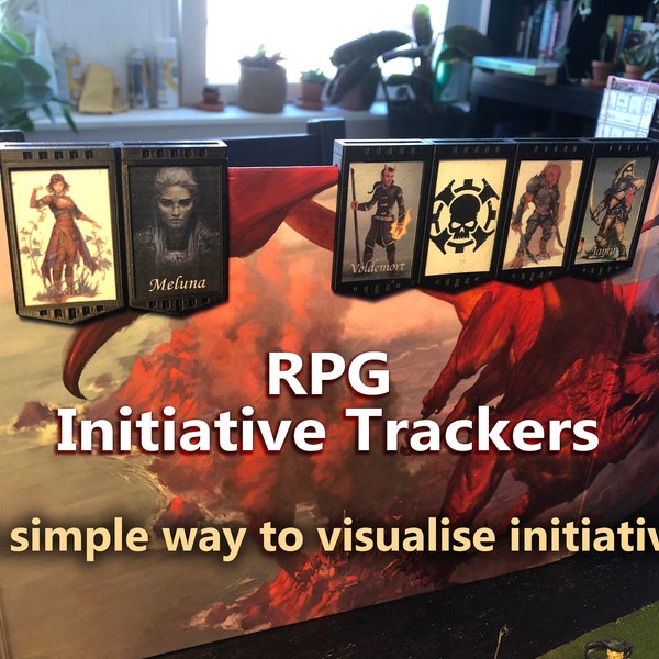 Trackers d’initiative pour l’écran DM. dnd, D&D, donjons et dragons, RPG.
