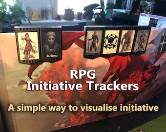 Initiative-Tracker für den DM-Bildschirm. DND, D&D, Dungeons und Dragons, Rollenspiele.