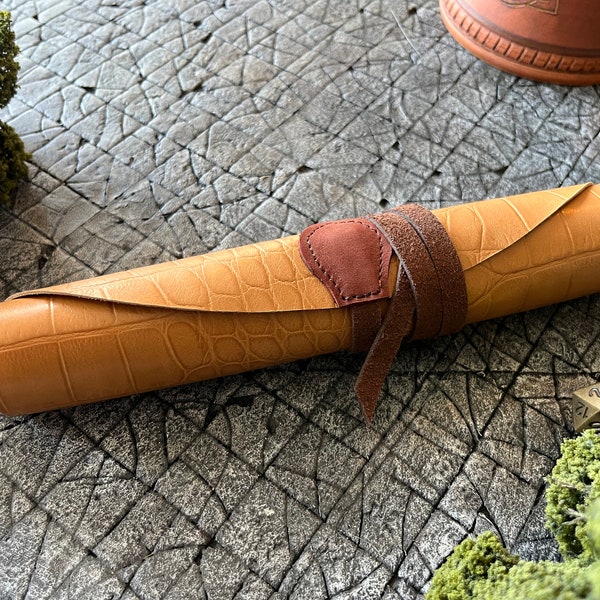 Dragon scroll, Real leather paper scroll for RPG and as a gift