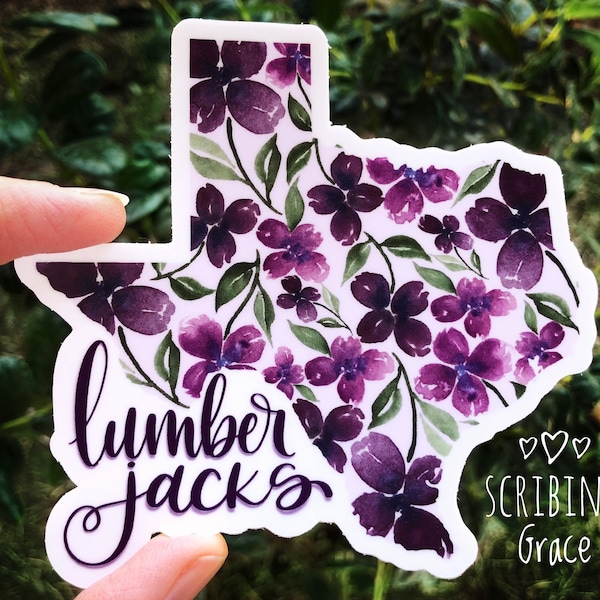 SFA Lumberjacks Sticker | Stephen F Austin Watercolor Texas College Decal | Floral Phone Decal | Watercolor Laptop Sticker | Nacogdoches