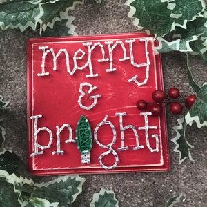 Merry & Bright Christmas String Art, Holiday String Art, Holiday Decor, Christmas Decorating. Christmas Gift, Unique String Art Gifts