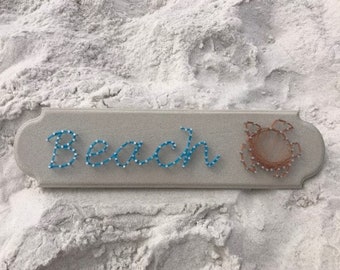 Hecho a pedido, letrero de playa, letrero de tortuga marina, decoración de playa, decoración de verano, arte de cuerdas de playa, decoración de patio, decoración de playa, decoración de piscina