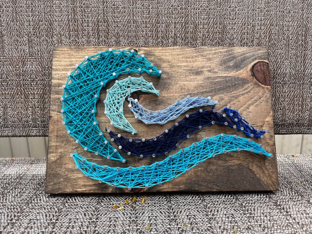 new-design-waves-string-art-beach-string-art-waves-decor-ocean-string-art-ocean-decor-beach-home-gift-blue-waves-gift-etsy
