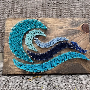 NEW DESIGN: Waves String Art, Beach String Art, Waves Decor, Ocean String Art, Ocean Decor, Beach Home Gift, Blue Waves Gift