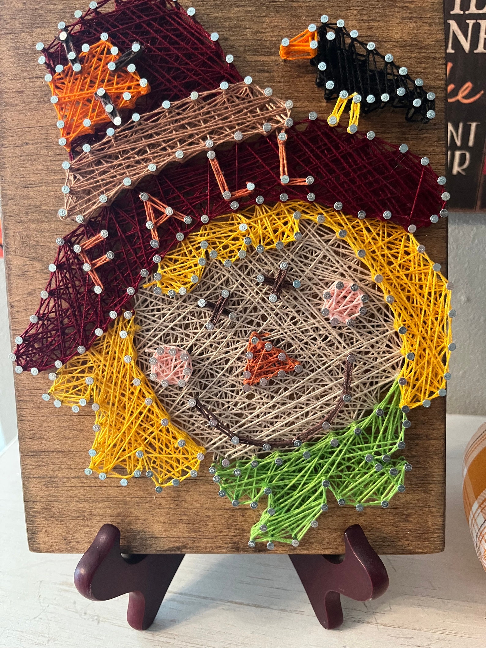 Fall String Art Pattern Fall Halloween Scarecrow String Art, Halloween Decor, Pumpkin Halloween ...