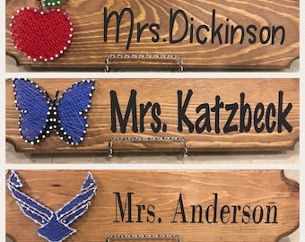 Regalo personalizado, decoración de manzana roja, regalo para maestros, regreso a clases, arte con cuerdas para maestros, decoración del aula, regalo de manzana, maestro, regalo personalizado