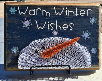 Letrero de muñeco de nieve con cálidos deseos de invierno, decoración de muñeco de nieve, decoración de invierno, decoración navideña, letrero de madera de invierno, decoración navideña, letrero navideño