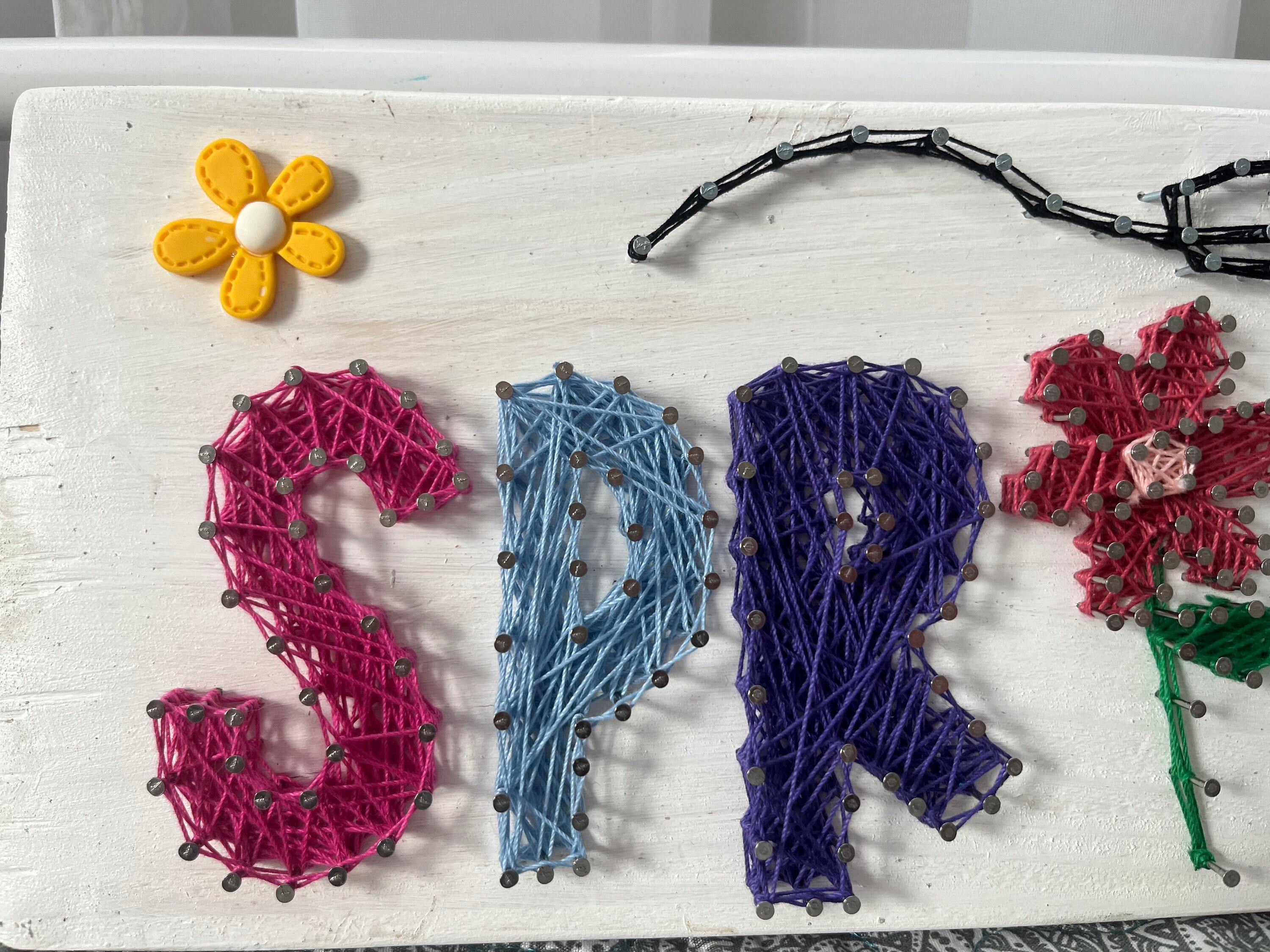 Double Sided Spring/winter String Art Wood Plaque, Winter Decor, Spring ...