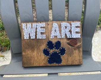 Arte con cuerdas de Penn State, decoración de Penn State, letrero de PSU, decoración de la pata de Penn State, decoración del león Nittany, letrero de Penn State, letrero de Love Penn State
