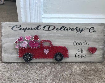 Arte de cuerdas de Cupido personalizado de doble cara ¿Cómo crece tu jardín? Arte de cuerdas de Cupido, Arte de cuerdas de San Valentín, Arte de cuerdas de San Valentín, Decoración navideña, Decoración de Cupido