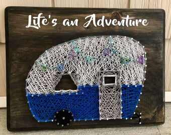 Life's an Adventure Sign, Vintage RV Decor, Retro Camper Sign, RV Decor, Camping Decor, Adventure Sign, RV signs, Retirement Gift