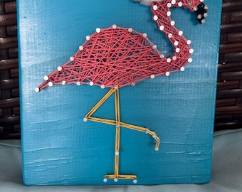 Arte navideño con flamencos rosas, decoración navideña con flamencos, arte navideño con flamencos rosas, decoración de pared, regalo navideño único