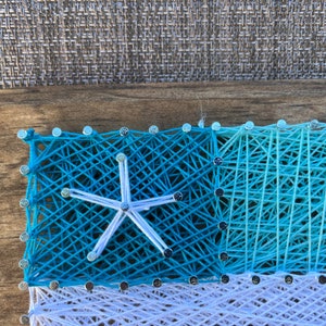 NEW DESIGN FOR 2023 Beach Flag with Starfish, Beach String Art, Flag String Art,Summer String Art, Unique Gift, Starfish Decor, Beach Decor image 3