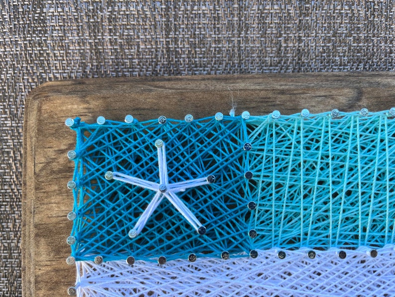NEW DESIGN FOR 2023 Beach Flag with Starfish, Beach String Art, Flag String Art,Summer String Art, Unique Gift, Starfish Decor, Beach Decor image 3