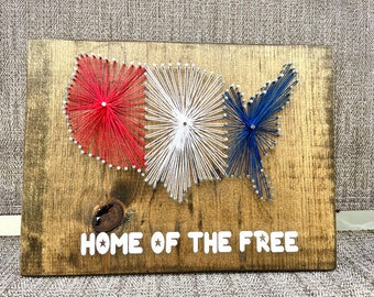 America Decor USA String Art,  Patriotic  Decor, Red White and Blue Sign, USA Decor, July 4th Decor, Fireworks String Art, Holiday Decor