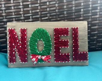 Noel Christmas Wreath String Art, Holiday String Art, Christmas Decor, Jingle Bell String Art, Noel Decor,  String Art, Noel String Art