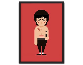 Bruce Lee Digital Print - Bruce Lee Poster - Martial Arts Gift - Kung Fu - Illustration - Digital Download