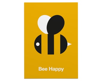 Bee Happy Motivational Postcard - Motivational Cards - Encouragement cards - Encouragement Gift - Digital Download - Minimalist Postcard