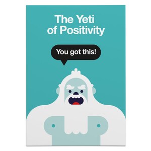 The Yeti of Positivity Motivational Postcard - Encouragement Cards - Motivational Cards - Positivity Postcard - Encouragement Gift