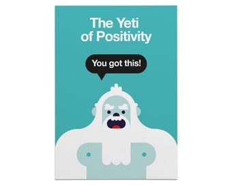 The Yeti of Positivity Motivational Postcard - Encouragement Cards - Motivational Cards - Positivity Postcard - Encouragement Gift