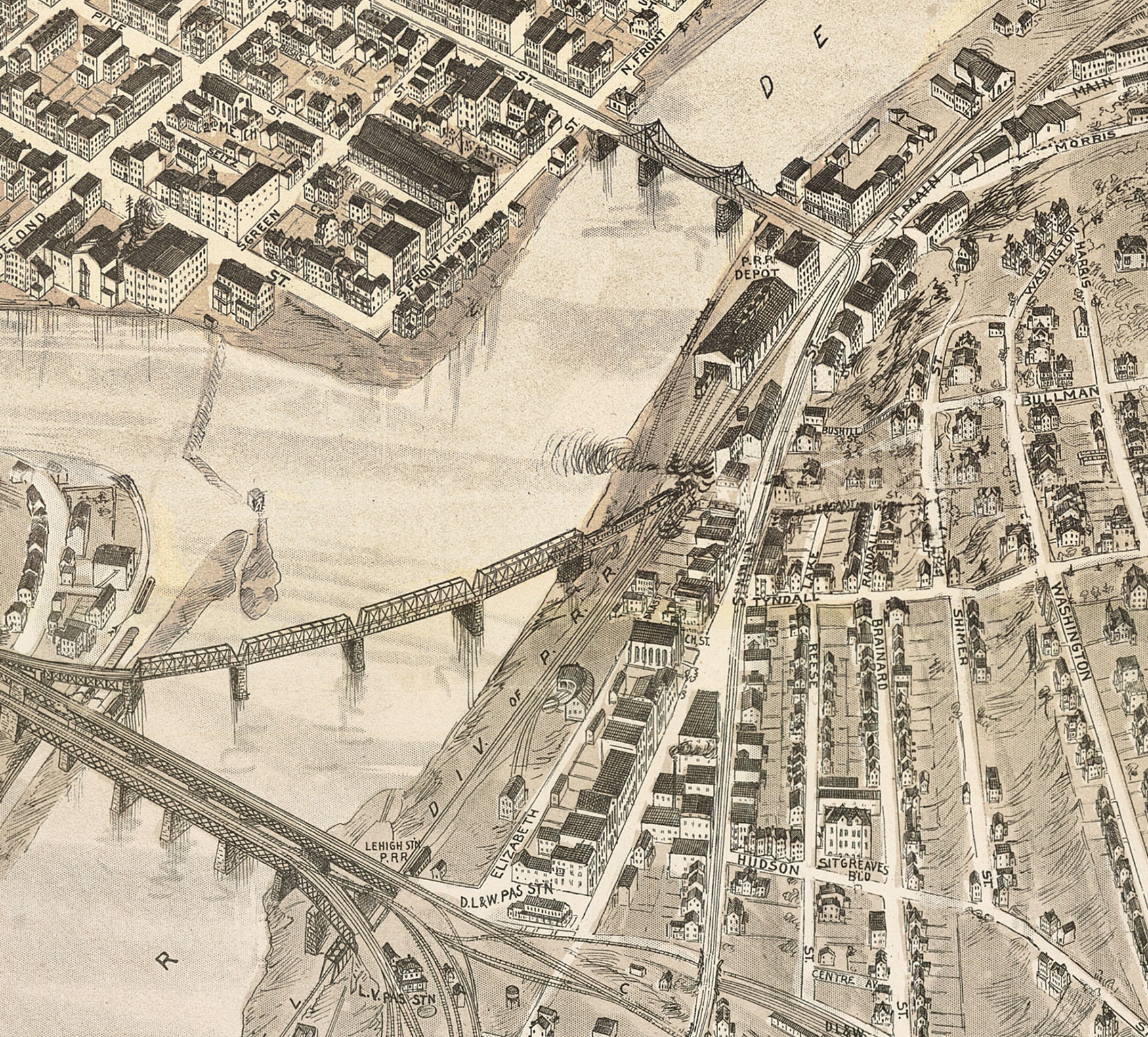 Phillipsburg NJ et Easton PA carte vintage 1900 Etsy France